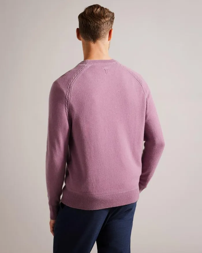 Ted Baker Jumpers and Knitwear GLANT 8211 Pure Cashmere Jumper Light Purple 8211 Men Ted Baker Jumpers and Knitwear GLANT 8211 Pure Cashmere Jumper Light Purple 8211 Men