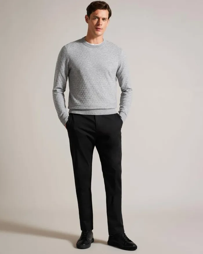 Ted Baker Jumpers and Knitwear LOUNG 8211 Long Sleeve T Knit Jumper Greymarl 8211 Men Ted Baker Jumpers and Knitwear LOUNG 8211 Long Sleeve T Knit Jumper Greymarl 8211 Men