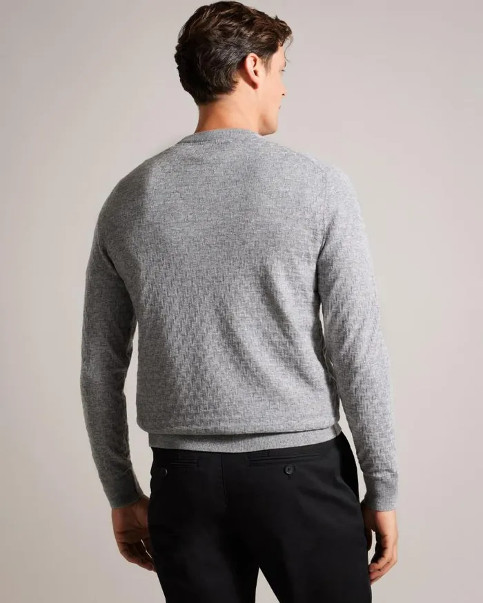 Ted Baker Jumpers and Knitwear LOUNG 8211 Long Sleeve T Knit Jumper Greymarl 8211 Men Ted Baker Jumpers and Knitwear LOUNG 8211 Long Sleeve T Knit Jumper Greymarl 8211 Men