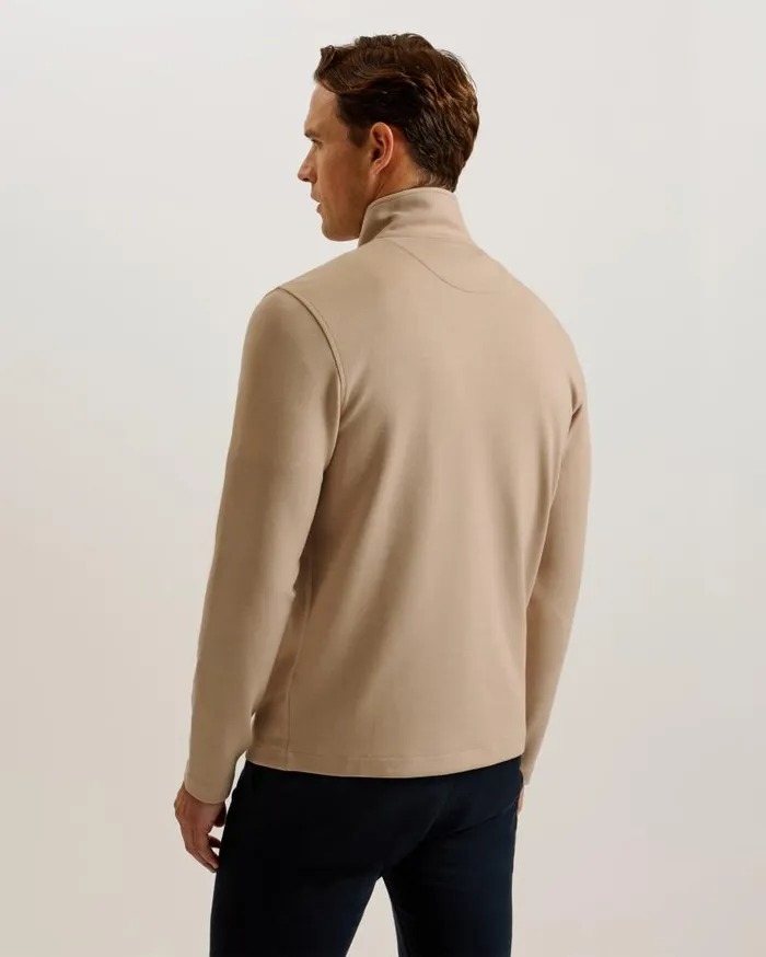 Ted Baker Jumpers and Knitwear VELLER 8211 Long Sleeve Half Zip Jumper Taupe 8211 Men Ted Baker Jumpers and Knitwear VELLER 8211 Long Sleeve Half Zip Jumper Taupe 8211 Men
