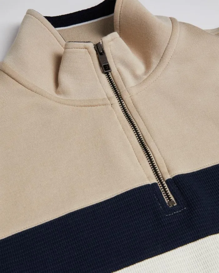 Ted Baker Jumpers and Knitwear VELLER 8211 Long Sleeve Half Zip Jumper Taupe 8211 Men Ted Baker Jumpers and Knitwear VELLER 8211 Long Sleeve Half Zip Jumper Taupe 8211 Men