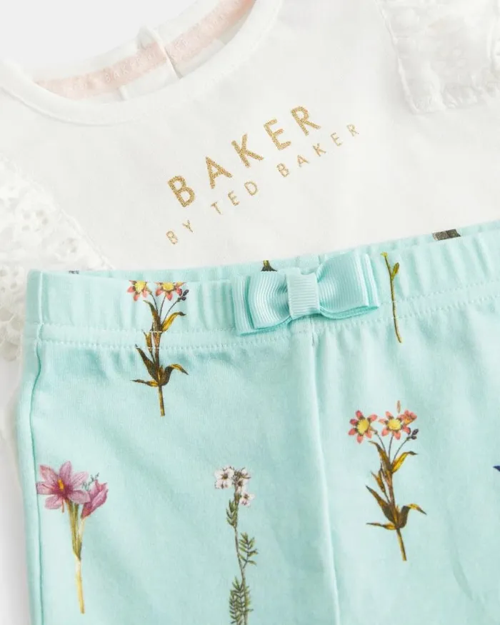 Ted Baker Playsuits and Sets SZOE 8211 Broderie Detail Top And Leggings Set Mint 8211 Kids