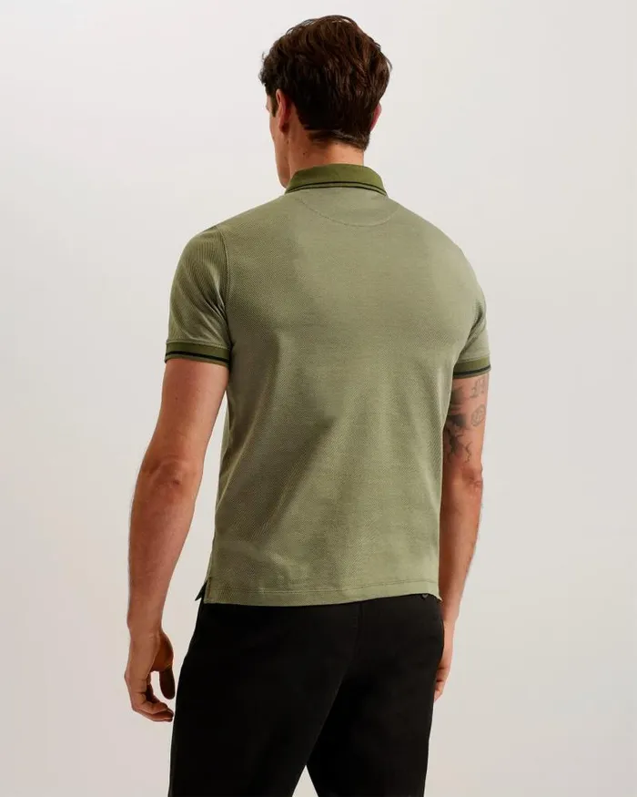 Ted Baker Polo Shirts HELTA 8211 Stripe Detail Slim Fit Polo Shirt Khaki 8211 Men Ted Baker Polo Shirts HELTA 8211 Stripe Detail Slim Fit Polo Shirt Khaki 8211 Men