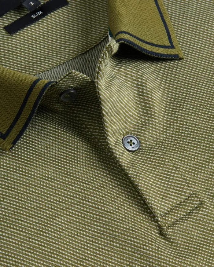 Ted Baker Polo Shirts HELTA 8211 Stripe Detail Slim Fit Polo Shirt Khaki 8211 Men Ted Baker Polo Shirts HELTA 8211 Stripe Detail Slim Fit Polo Shirt Khaki 8211 Men