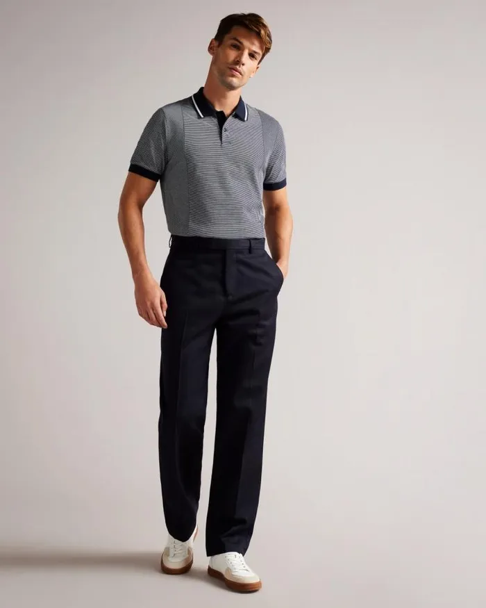 Ted Baker Polo Shirts TAIGAA 8211 Short Sleeve Regular Striped Panelled Polo Navy 8211 Men Ted Baker Polo Shirts TAIGAA 8211 Short Sleeve Regular Striped Panelled Polo Navy 8211 Men
