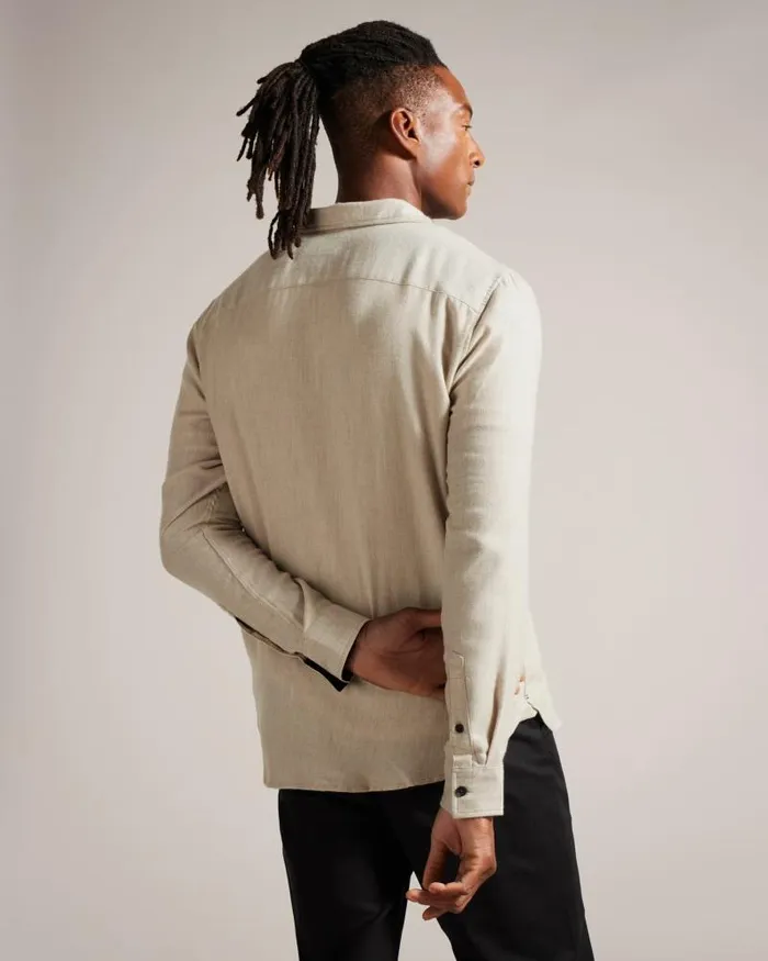 Ted Baker Shirts NARNI 8211 Lightweight Twill Flannel Shirt Stone 8211 Men Ted Baker Shirts NARNI 8211 Lightweight Twill Flannel Shirt Stone 8211 Men