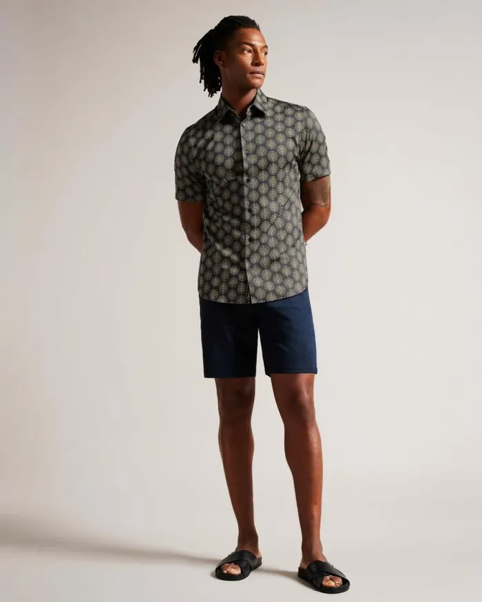 Ted Baker Shirts PEARSHO 8211 Short Sleeve Circle Geometric Shirt Navy 8211 Men Ted Baker Shirts PEARSHO 8211 Short Sleeve Circle Geometric Shirt Navy 8211 Men