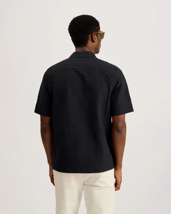 Ted Baker Shirts VERDON 8211 Seersucker Stripe Cotton Shirt Black 8211 Men Ted Baker Shirts VERDON 8211 Seersucker Stripe Cotton Shirt Black 8211 Men
