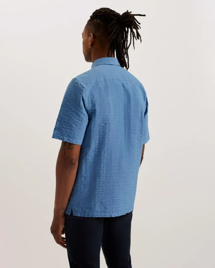 Ted Baker Shirts VERDON 8211 Seersucker Stripe Cotton Shirt Blue 8211 Men Ted Baker Shirts VERDON 8211 Seersucker Stripe Cotton Shirt Blue 8211 Men