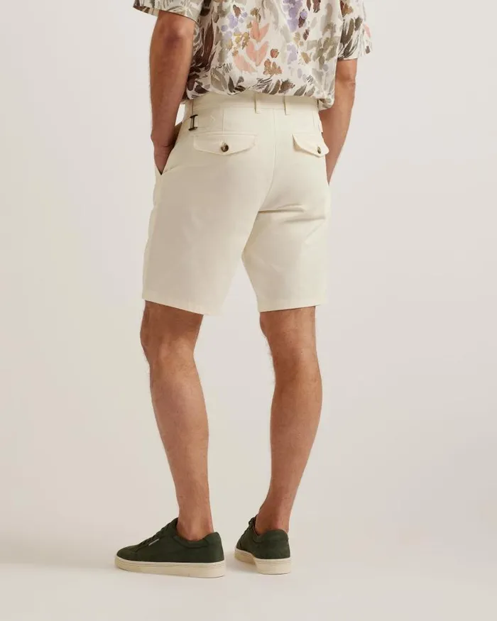 Ted Baker Shorts FULHUM 8211 Pleated Cotton Chino Shorts White 8211 Men Ted Baker Shorts FULHUM 8211 Pleated Cotton Chino Shorts White 8211 Men