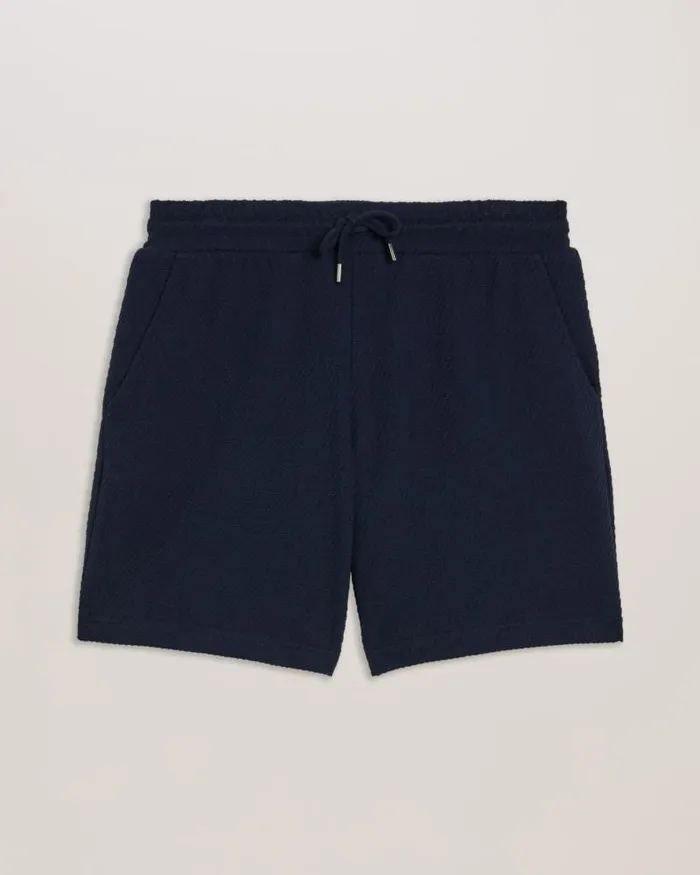 Ted Baker Shorts PENSHO 8211 Relaxed Textured Jersey Shorts Navy 8211 Men
