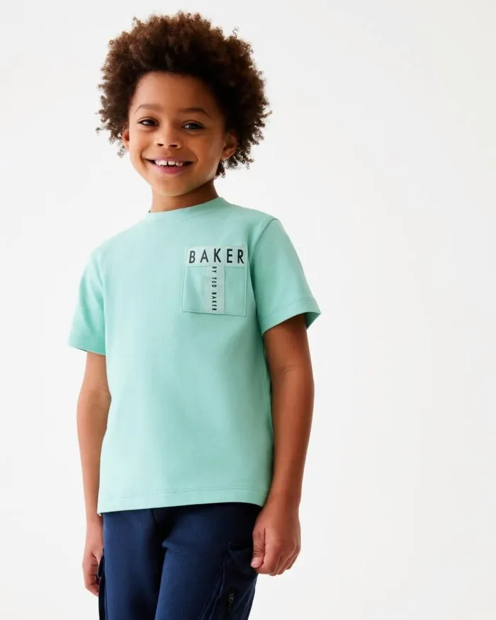 Ted Baker Tops CIPRIAN 8211 Pocket Detail Cotton TShirt Green 8211 Kids Ted Baker Tops CIPRIAN 8211 Pocket Detail Cotton TShirt Green 8211 Kids