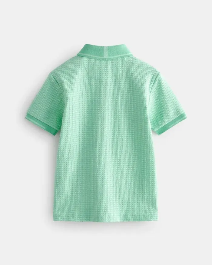 Ted Baker Tops DECEBAL 8211 Textured Polo Shirt With Logo Patch Green 8211 Kids Ted Baker Tops DECEBAL 8211 Textured Polo Shirt With Logo Patch Green 8211 Kids