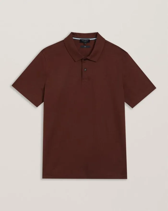 Ted Baker Tops ZEITER 8211 Short Sleeve Slim Fit Polo Shirt Dark Brown 8211 Men