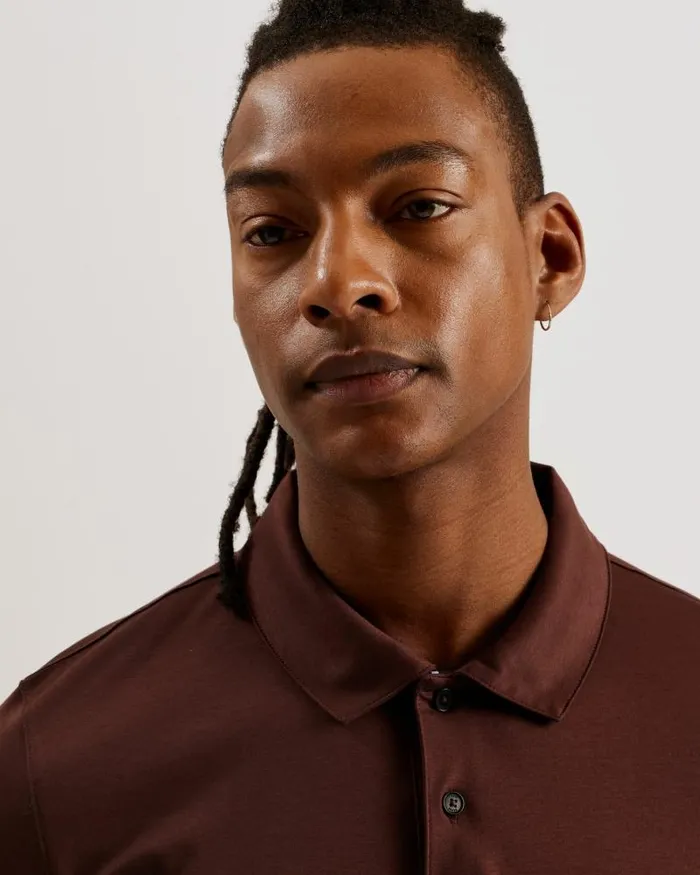 Ted Baker Tops ZEITER 8211 Short Sleeve Slim Fit Polo Shirt Dark Brown 8211 Men Ted Baker Tops ZEITER 8211 Short Sleeve Slim Fit Polo Shirt Dark Brown 8211 Men