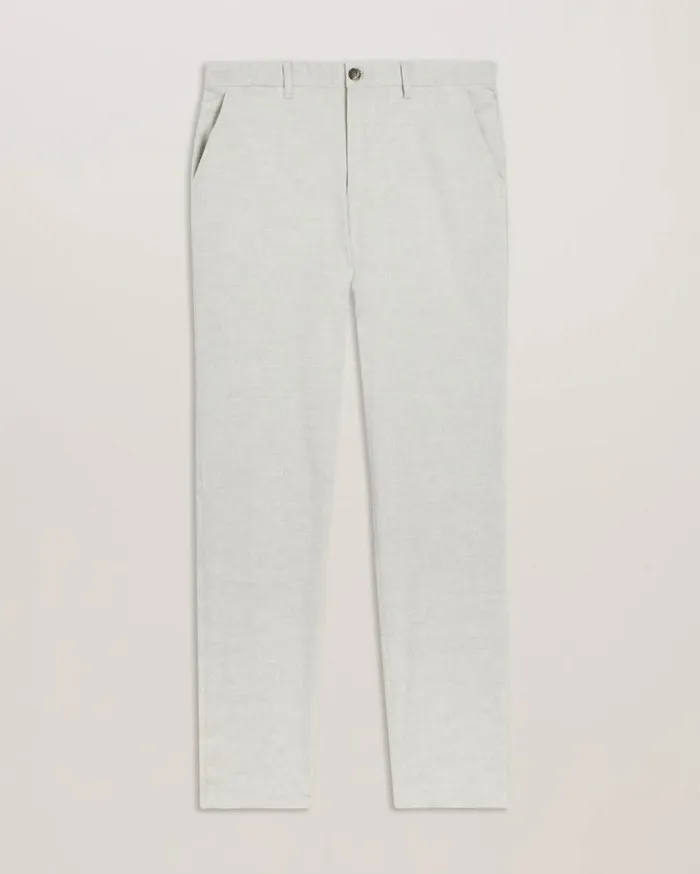 Ted Baker Trousers and Chinos MAJO 8211 Slim Fit Linen Blend Trousers Light Grey 8211 Men