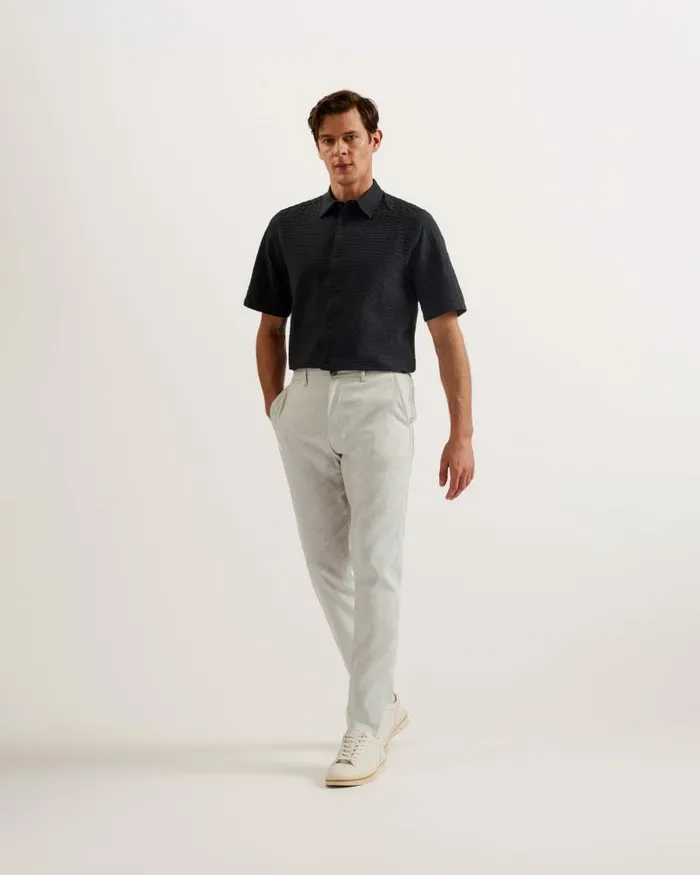 Ted Baker Trousers and Chinos MAJO 8211 Slim Fit Linen Blend Trousers Light Grey 8211 Men