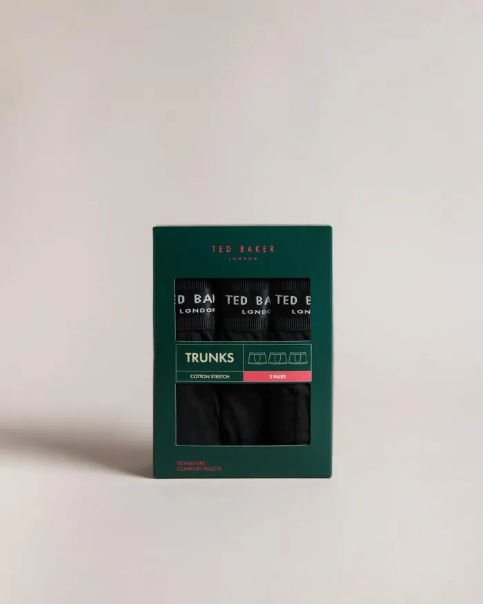 Ted Baker Underwear CYCLYYE 8211 Three Pack Solid Trunks Black 8211 Men Ted Baker Underwear CYCLYYE 8211 Three Pack Solid Trunks Black 8211 Men