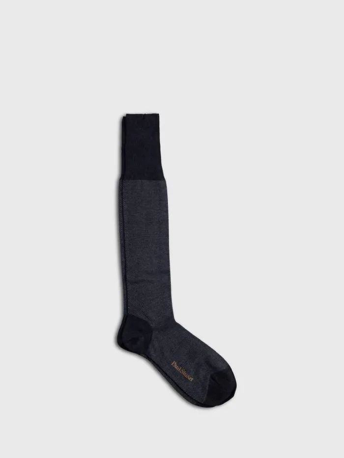 Textured Oxford Dress Sock Grey Men Paul Stuart The Cashmere Shop
