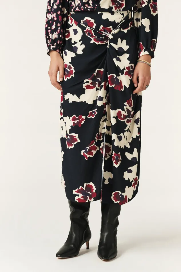 Tied Midi Skirt Meona Red Women Baandsh Skirts and Shorts
