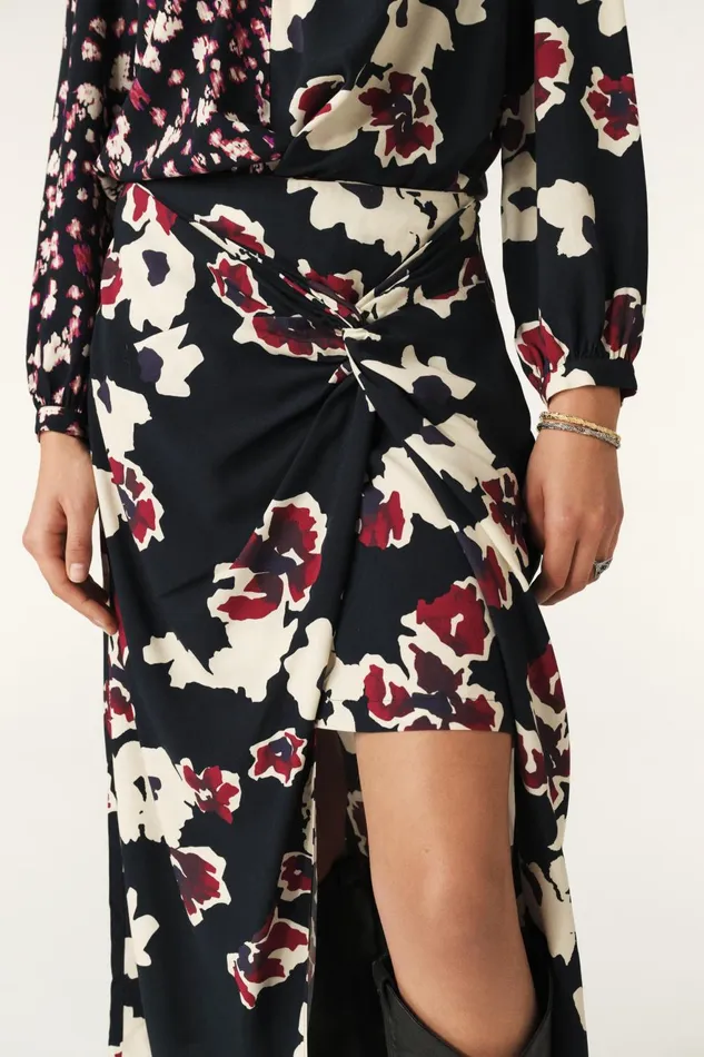 Tied Midi Skirt Meona Red Women Baandsh Skirts and Shorts