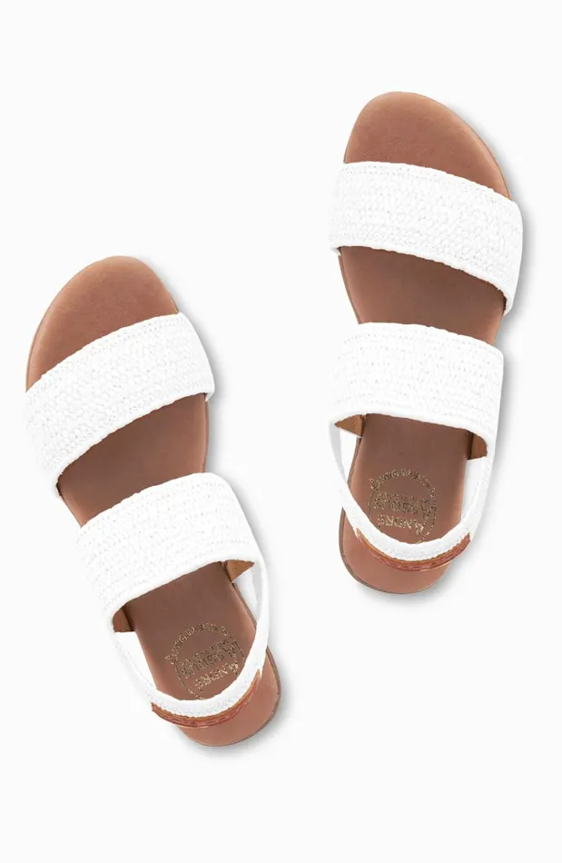 Tommy Bahama Andr Assous Nigella Stretch Raffia Featherweights Sandals White Women Shoes and Sandals
