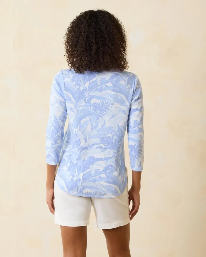Tommy Bahama Ashby Isles Palma Toile 34Sleeve TShirt Surf Blue Women Tops and Shirts Tommy Bahama Ashby Isles Palma Toile 34Sleeve TShirt Surf Blue Women Tops and Shirts