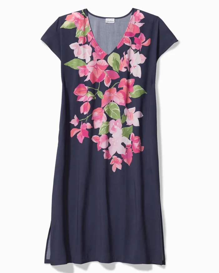 Tommy Bahama Bougainvillea Beach Caftan Mare Navy Women Coverups