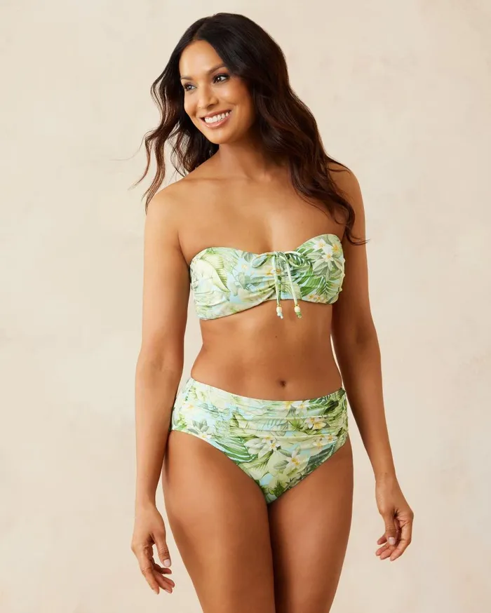 Tommy Bahama Paradise Fronds Bandeau Bikini Top Light Swimming Pool Women Bikini Tops