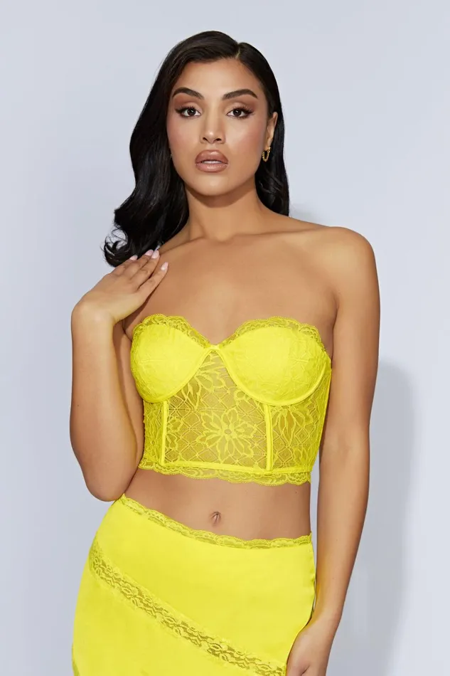 Tops Women Meshki Alessandra Lace Corset 8211 Fresh Green