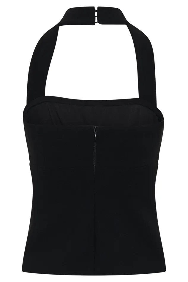 Tops Women Meshki Amelita Suiting Halter Top 8211 Black