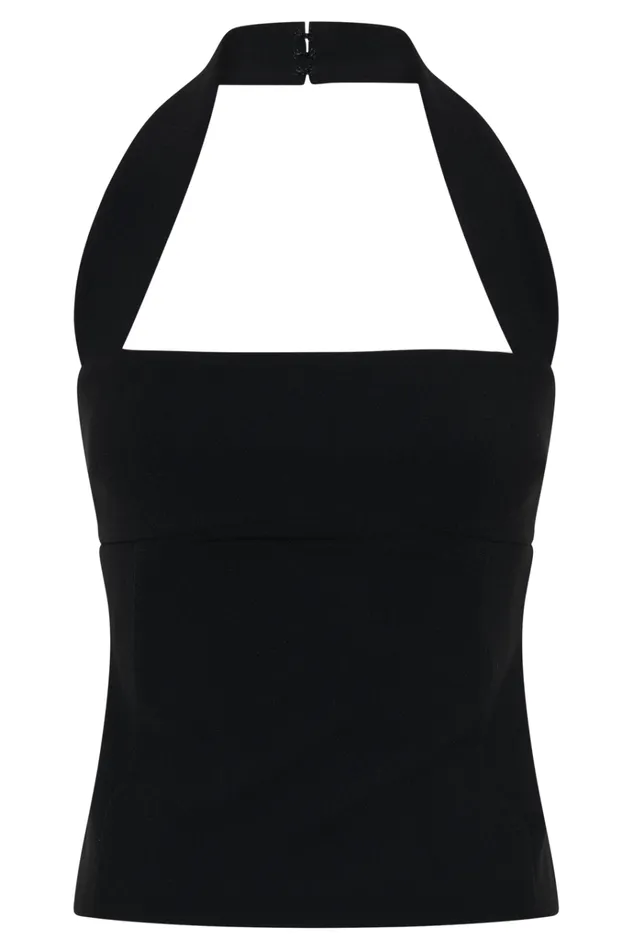 Tops Women Meshki Amelita Suiting Halter Top 8211 Black