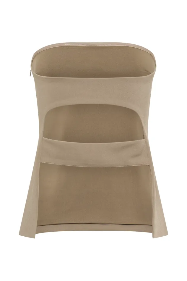 Tops Women Meshki Antonia Strapless Cut Out Top 8211 Mushroom