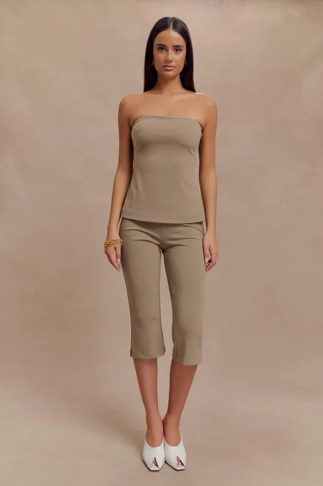 Tops Women Meshki Antonia Strapless Cut Out Top 8211 Mushroom
