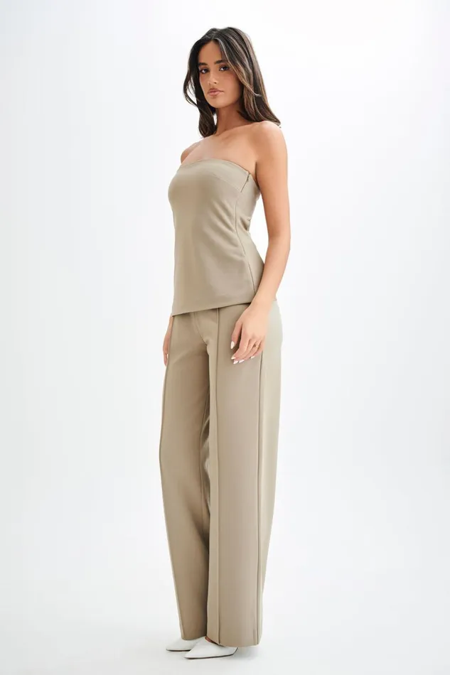 Tops Women Meshki Antonia Strapless Cut Out Top 8211 Mushroom