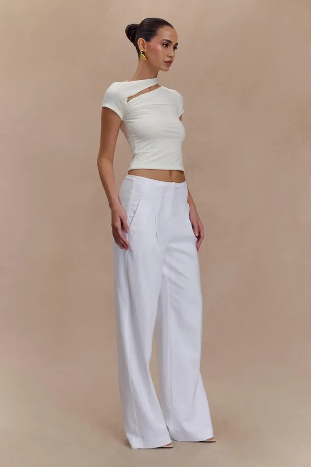 Tops Women Meshki Aurelie Cut Out Short Sleeve Top 8211 Ivory