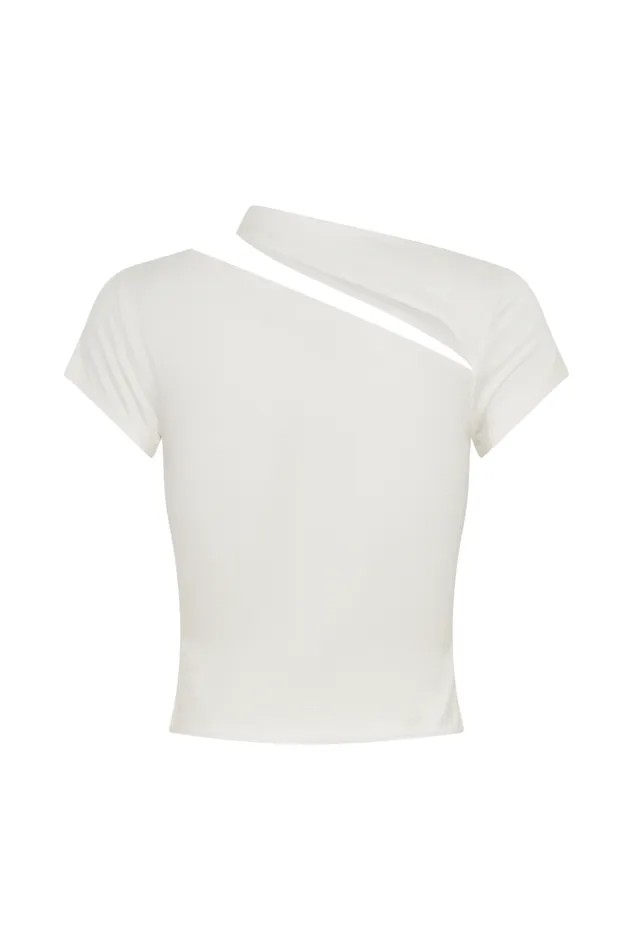 Tops Women Meshki Aurelie Cut Out Short Sleeve Top 8211 Ivory