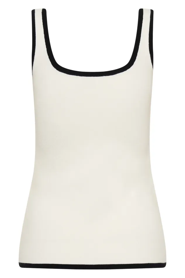 Tops Women Meshki Becky Contrast Knit Top 8211 Ivory and Black