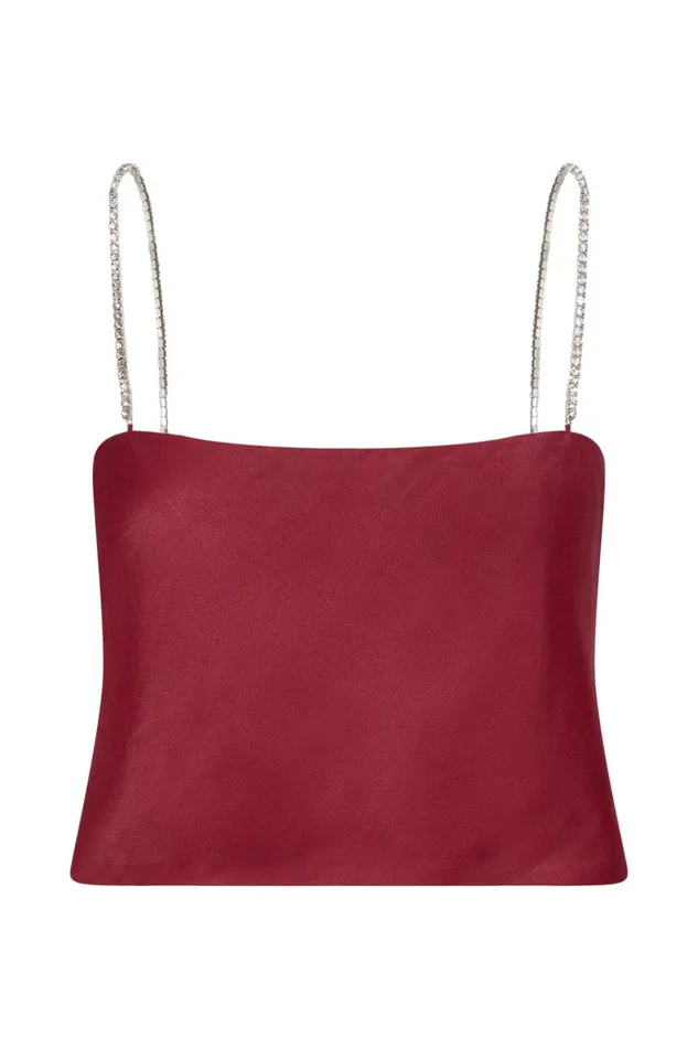 Tops Women Meshki Dayana Straight Cut Crop Top 8211 Wine Tops Women Meshki Dayana Straight Cut Crop Top 8211 Wine