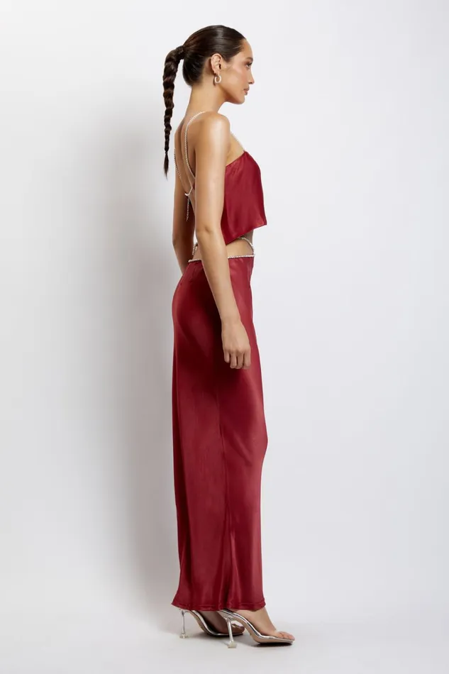 Tops Women Meshki Dayana Straight Cut Crop Top 8211 Wine Tops Women Meshki Dayana Straight Cut Crop Top 8211 Wine