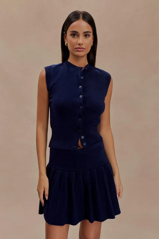 Tops Women Meshki Dionne Sleeveless Knit Vest 8211 Dark Navy
