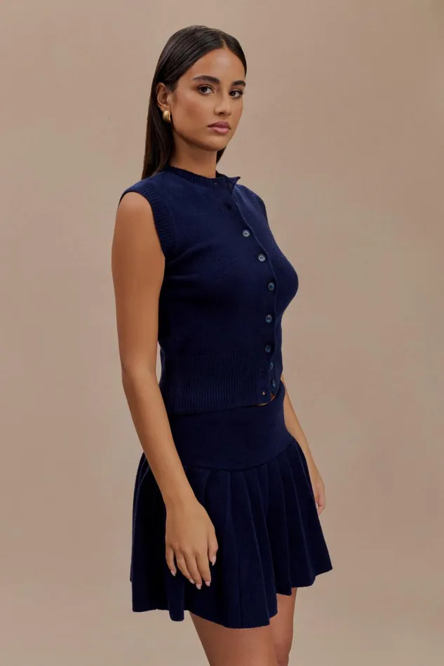 Tops Women Meshki Dionne Sleeveless Knit Vest 8211 Dark Navy