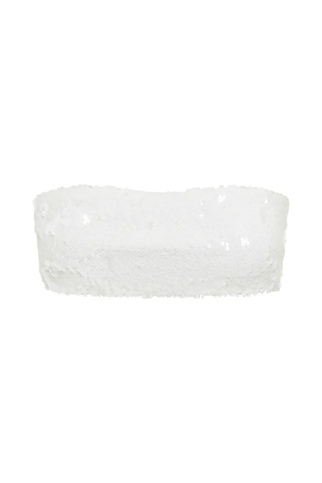 Tops Women Meshki Emerie Strapless Sequin Bandeau 8211 White