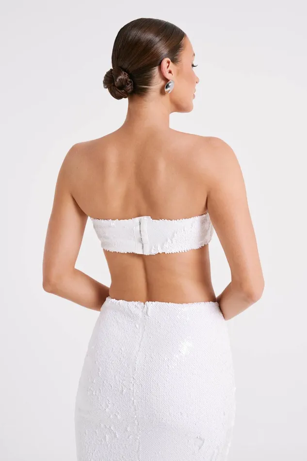 Tops Women Meshki Emerie Strapless Sequin Bandeau 8211 White