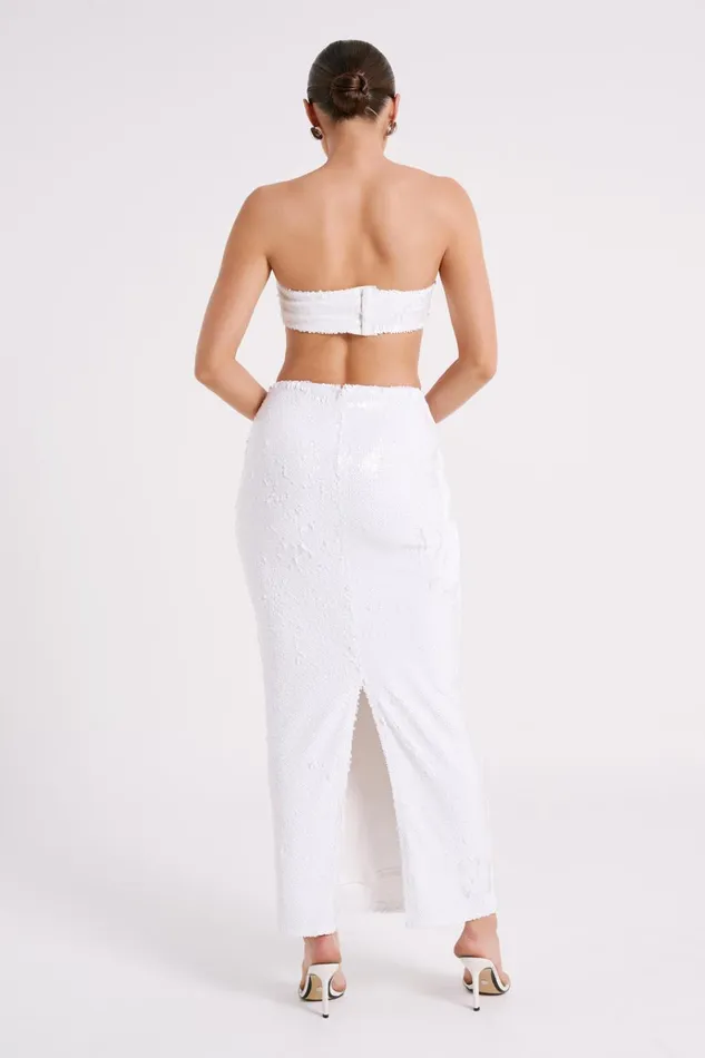 Tops Women Meshki Emerie Strapless Sequin Bandeau 8211 White