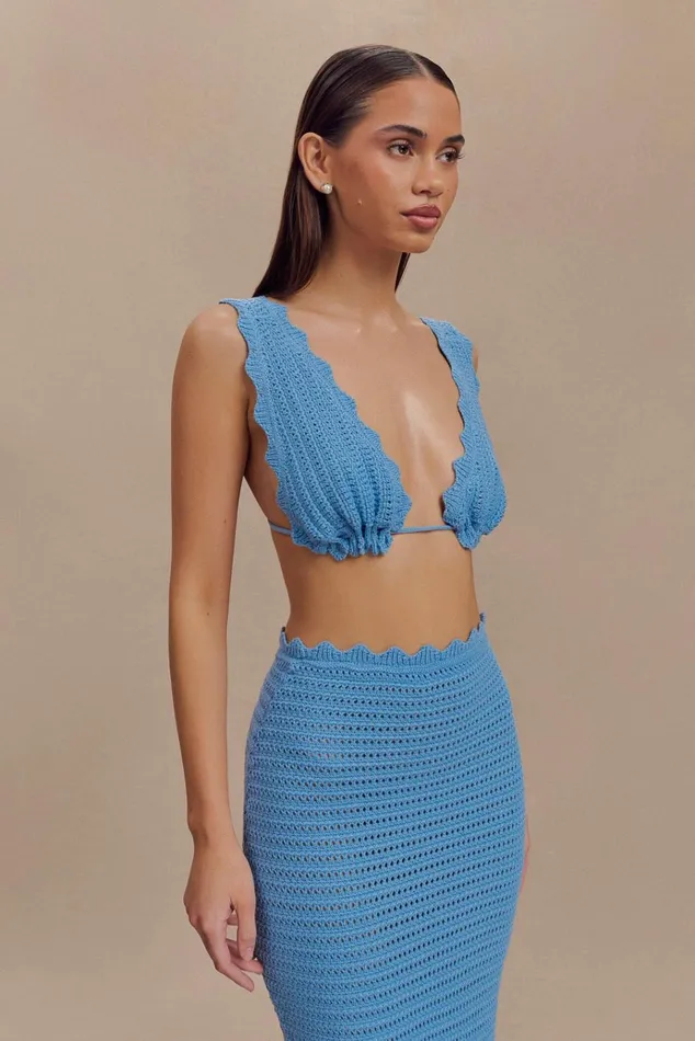 Tops Women Meshki Jadia Crochet Bralette 8211 Cornflower Blue