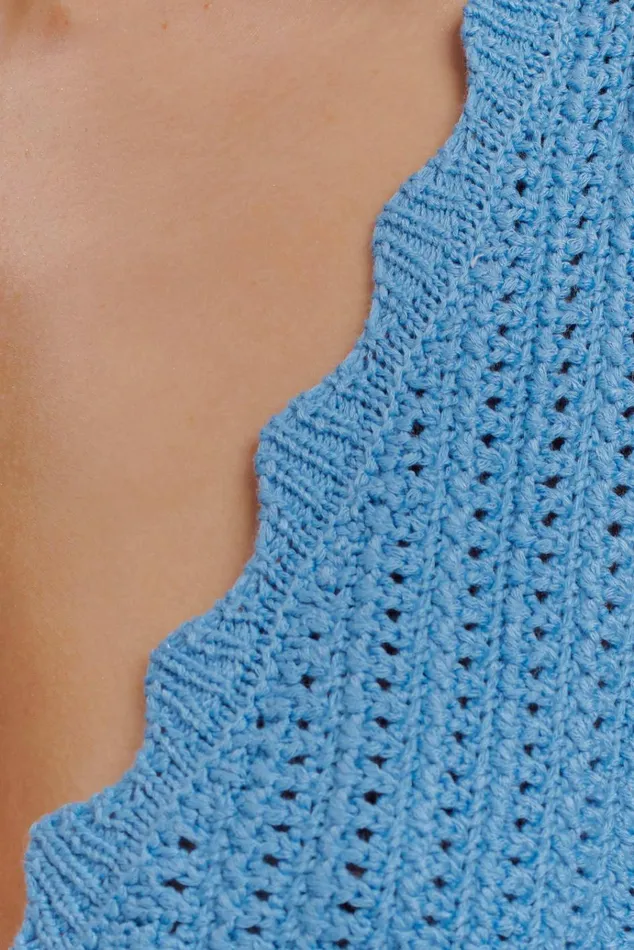 Tops Women Meshki Jadia Crochet Bralette 8211 Cornflower Blue