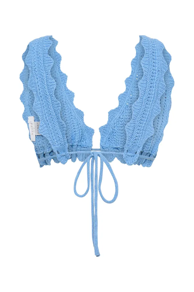 Tops Women Meshki Jadia Crochet Bralette 8211 Cornflower Blue