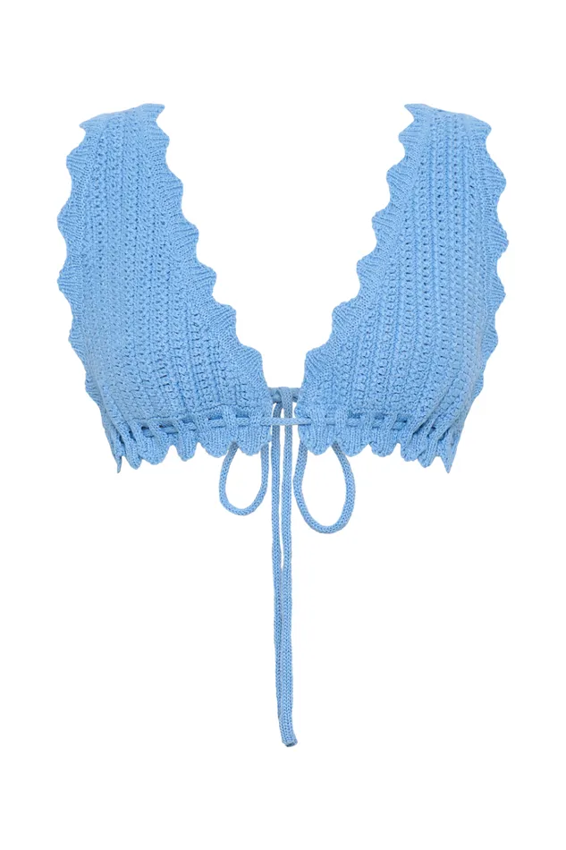 Tops Women Meshki Jadia Crochet Bralette 8211 Cornflower Blue