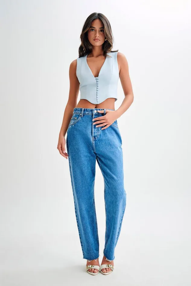 Tops Women Meshki Keely Cotton Sleeveless Top 8211 Sky Blue